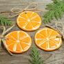 Pracownia AKo pod choinkę pomarańcze zestaw 3 ceramicznych zawieszek - plastry. Doskonała owoce stroik