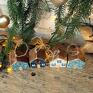 upominki świąteczne małe domki z drewna 4 drewniane - zawieszki