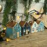 upominki 4 małe domki - zawieszki do świątecznej dekoracji - zestaw do drewniane dodatki do domu