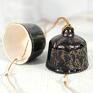 pomysł na prezent święta 1 ceramiczny dzwonek - czarne - ozdoby świąteczne złote dekoracje choinkowe