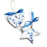 pomysł na świąteczny prezent święta ceramiczne serduszko: white & blue dekoracje choinka
