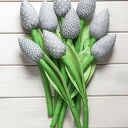 Szary bukiet bawełnianych tulipanów - 9 tulipanów handmade