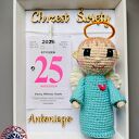 Pamiątka chrztu: ramka metryczka z aniołkiem handmade