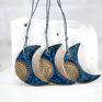 3 ceramiczne księżyce - niebieskie - ozdoby styl skandynawski dekoracje boho