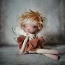 Wróżka Chrzestna - Artystyczna lalka kolekcjonerska dziewczynka dekoracje urodzinowe szmacianka filigranka