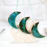dekoracje urodzinowe księżyc 3 ceramiczne ozdoby księżyce - turkusowe