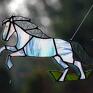 Witraż, łapacz słońca, koń, ozdoba - Azul Horse. Okienna