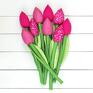 Myk studio z materiału dekoracje urodzinowe różowy bukiet tulipany bawełniane