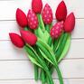 dekoracje urodzinowe: czerwony bawełniany - bukiet tulipany