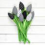 dekoracje urodzinowe: tulipany czarno biały bawełniany - bukiet urodziny