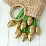 tulipany złoty bawełniany bukiet - kwiaty urodziny