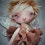 Wróżka Chrzestna - Artystyczna lalka kolekcjonerska szmacianka filigranka aniołek