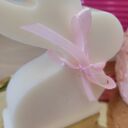 Zestaw świec wielkanocnych - zajac z kokardą I duże jajo