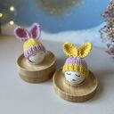 Czapeczki z uszami zająca na jajka wielkanocne - zestaw 2 szt