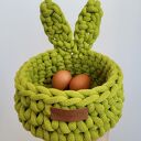 Koszyk wielkanocny dla dziecka - koszyk w kształcie zajączka z uszkami