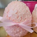 Zestaw świec wielkanocnych - zajac z kokardą I duże jajo