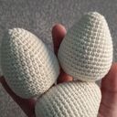 Szydełkowe białe pisanki - zestaw 3 handmade (ok. 7-8 cm)
