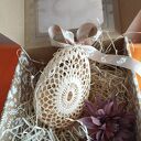 Jajko szydełkowe wielkanocne w jasnym beżu z dziurką - handmade