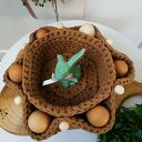 Karmelowy koszyk wielkanocny z przegródkami na jajka - handmade