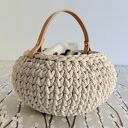 Koszyczek na święconkę z jasnobeżowego sznurka - handmade