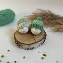 Czapeczki na jajka wielkanocne - zestaw 2 szt z owczej wełny (handmade)