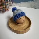 Czapeczka z pomponem na jajka wielkanocne - ręcznie robiony ocieplacz z owczej wełny (1 szt.) 