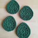 Podkładki pod kubek jajeczka - butelkowa zieleń