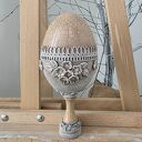 Dekoracyjne jajko „Kremowe” 10 cm - rustykalna ozdoba wielkanocna