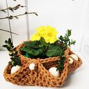 Karmelowy koszyk wielkanocny z przegródkami na jajka - handmade