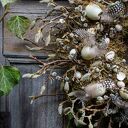 Wianek wielkanocny wiosenny na drzwi lub stół - naturalna dekoracja z wierzby bazi i mchu