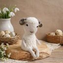 Baranek wielkanocny - filcowana figurka dekoracyjna z naturalnej wełny (11 cm)
