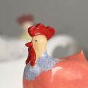 Różowa kurka ceramiczna na Wielkanoc - ręcznie lepiona i szkliwiona