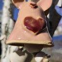 Dzwonek ceramiczny zajączek - ręcznie robiona dekoracja wielkanocna
