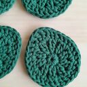 Podkładki pod kubek jajeczka - butelkowa zieleń