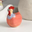 Różowa kurka ceramiczna na Wielkanoc - ręcznie lepiona i szkliwiona