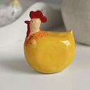 Żółta kura na Wielkanoc - dekoracja ceramiczna ręcznie lepiona