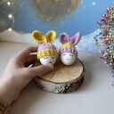 Czapeczki z uszami zająca na jajka wielkanocne - zestaw 2 szt