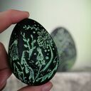 Jajka Wielkanocne - zestaw dwóch bazgrolkowych pisanek 6,5 cm