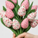 Tulipany z materiału bukiet tulipanów róż 9 sztuk