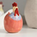Różowa kurka ceramiczna na Wielkanoc - ręcznie lepiona i szkliwiona