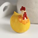 Żółta kura na Wielkanoc - dekoracja ceramiczna ręcznie lepiona