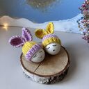 Czapeczki z uszami zająca na jajka wielkanocne - zestaw 2 szt