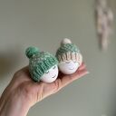Czapeczki na jajka wielkanocne - zestaw 2 szt z owczej wełny (handmade)