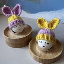 Czapeczki z uszami zająca na jajka wielkanocne - zestaw 2 szt