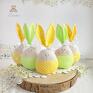 żółte króliczek dekoracja wiosenna, ozdoba jajo wielkanocne