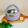 fioletowy koszyk z sznurk dekoracje wielkanocne turkusowe " simple basket" - irysowy
