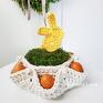 koszyk ecru na jajka wielkanocny z 6 przegródkami na dekoracje na stół wielkanocn