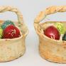 czerwone koszyk wielkanocny ceramika handmade 3 jaja gratis