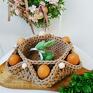beżowe z 6 przegródkami na jajka dekoracje wielkanocne bawełniany koszyk ze sznurka