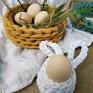 dekoracje wielkanocne: Koszyk na jajka z kolekcji " Wave" - musztardowy z sznurka